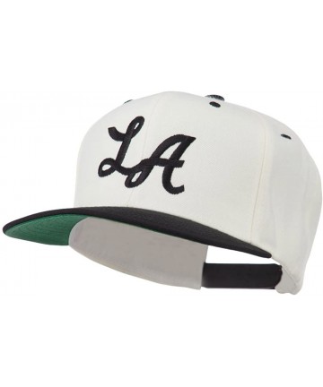 Baseball Caps LA Embroidered Snapback Cap - Natural Black - CW11ONYX84L $32.97