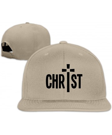 Baseball Caps Christian Jesus Cross 2 Snapback Hats Adjustable Cotton Flat Bill Baseball Caps Mens - Natural - CR196XQQ95D $1...
