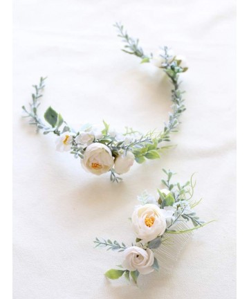 Headbands Floral Crown Green Vine Bridal Accessories Wedding Crown (Set) - Set - CF18G2K9O7T $31.24