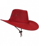 Sun Hats Unisex Adult Cotton Adjustable Cycling Cowboy Hat - Red - CO182IQ9UCC $18.84