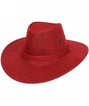 Sun Hats Unisex Adult Cotton Adjustable Cycling Cowboy Hat - Red - CO182IQ9UCC $18.84