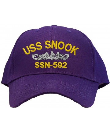 Baseball Caps USS Snook SSN-592 Embroidered Pro Sport Baseball Cap - Purple - CZ180OMWQR0 $23.53