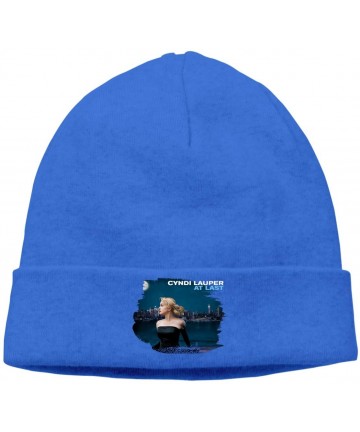 Skullies & Beanies Cyndi Lauper at Last Cuffed Beanie Hat Skull Knit Hat Skull Cap for Men and Women Black - Blue - C218L2ZI8...
