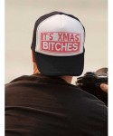 Baseball Caps It's Xmas Bitches Funny Holiday Ugly Christmas Party Trucker Hat Mesh Cap - Black/White - CA1888CR6GE $16.89