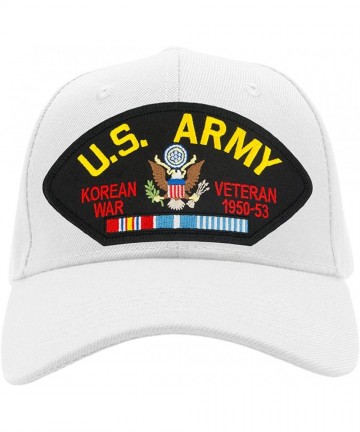 Baseball Caps US Army - Korean War Veteran Hat/Ballcap Adjustable One Size Fits Most - White - CD18ICC43YO $35.85