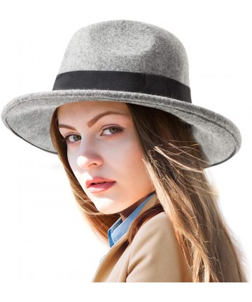 Fedoras Fedora Hats for Women DIY Band Belt Buckle Wool or Straw Wide Brim Beach Sun Hat - C818ZID5004 $45.36