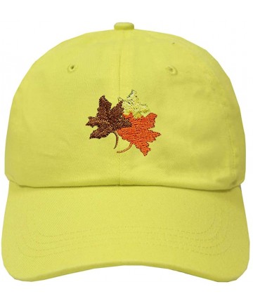 Baseball Caps Fall Leaves Cotton Baseball Dad Caps - Multi Colors - Lemon - CR18IZ6SEQR $18.72