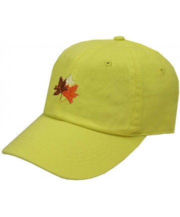 Baseball Caps Fall Leaves Cotton Baseball Dad Caps - Multi Colors - Lemon - CR18IZ6SEQR $18.72