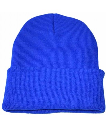 Skullies & Beanies Unisex Slouchy Knitting Beanie Hip Hop Cap Warm Winter Ski Hat - Blue - CU18AU6XLSG $12.94