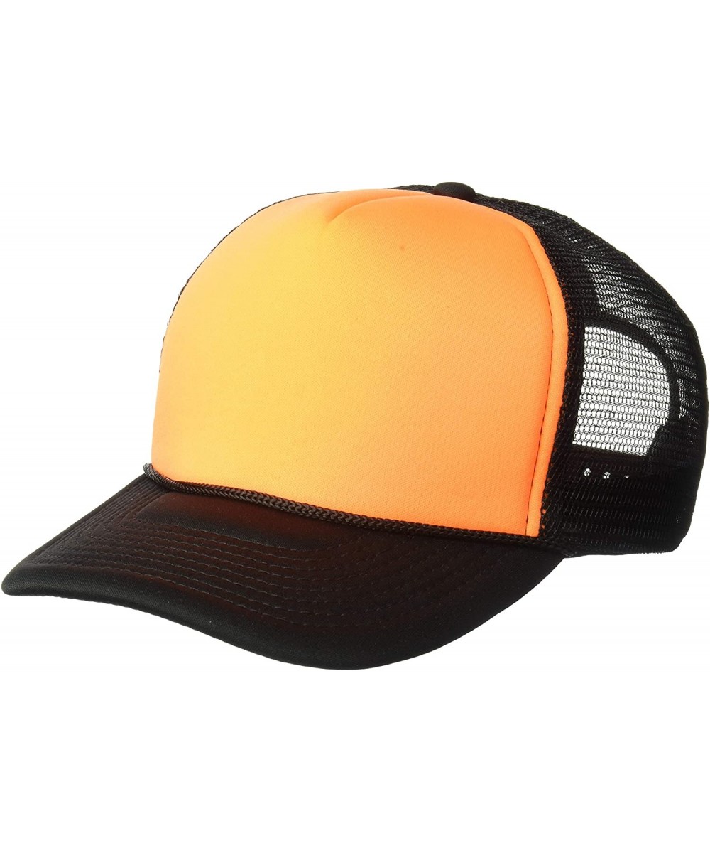 Baseball Caps Two Tone Neon Trucker Cap - Orange - CP1109SN58T $14.56