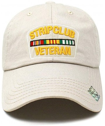 Baseball Caps Strip Club Veteran Dad hat Pre Curved Visor Cotton Ball Cap Baseball Cap PC101 - Putty - C11897U6MXT $24.46