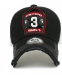 Baseball Caps Firefighter Embroidery Patch Casual Mesh Baseball Cap Trucker Hat - Black&white - CC18SQT24O6 $30.69