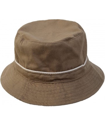 Bucket Hats Classic Simple Cotton Bucket Hats - Khaki S/M - CB11X3QCVR5 $17.58