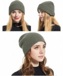 Skullies & Beanies Clearance! 100% Wool Winter Beanie Knit Hats Cap for Unisex Men & Women - Very Warm & Soft - Khaki - CK18H...