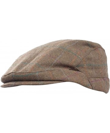 Newsboy Caps Mens Checked Wool Blend Winter Flat Cap (L/XL) (Brown) - CI11PHXHDMP $12.17