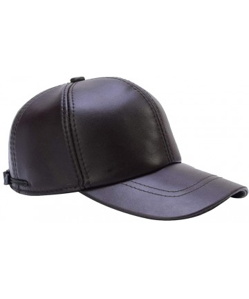Baseball Caps Men's Genuine soft lambskin Leather Baseball hats driving Adjustable Cap - Brown - CA1247K3895 $22.12