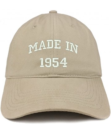Baseball Caps Made in 1954 Text Embroidered 66th Birthday Brushed Cotton Cap - Khaki - C918C9YCR43 $23.55