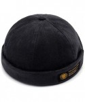 Skullies & Beanies Unisex Beanie Corduroy Docker Brimless Hat Rolled Cuff Harbour Hat - X-2 Pack Black/Grey - CR193AKNMDR $19.67
