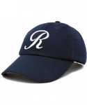 Baseball Caps Initial Hat Letter R Womens Baseball Cap Monogram Cursive Embroider - Navy Blue - CD18U35QMNW $18.24