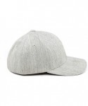 Baseball Caps Midnight Patriot' Dark Leather Patch Flex Fit Fitted Hat - Heather Grey - C818IOG08T4 $74.66