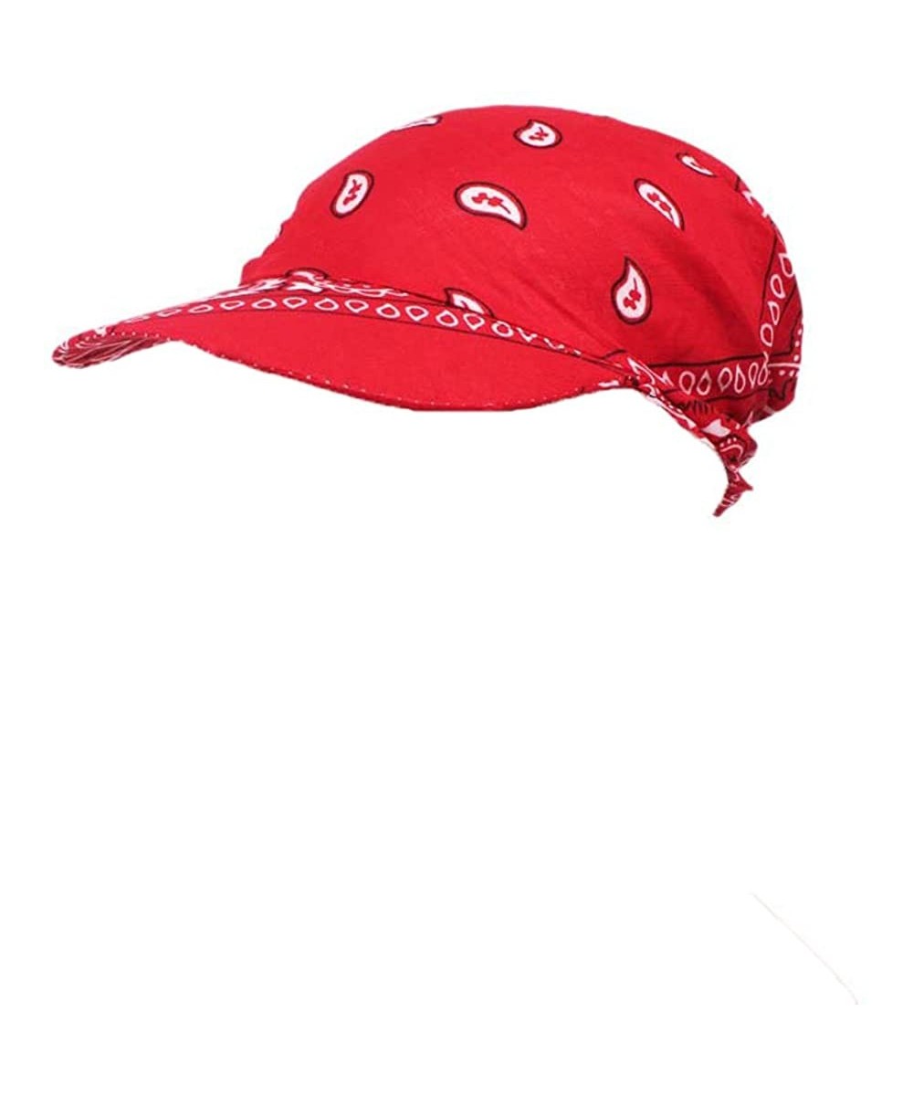 Skullies & Beanies Womens Assorted Paisley Print Bandana Head Scarf Hat Summer Folding Anti-UV Golf Tennis Sun Visor Cap - Re...