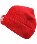 Skullies & Beanies 5 LED Knit Flash Light Beanie Hat Cap for Night Fishing Camping Handyman Working - Red - CX12O17GDRN $13.35