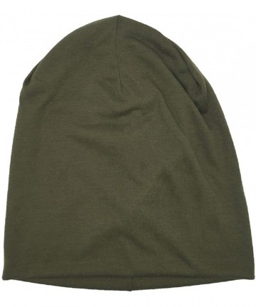 Skullies & Beanies Unisex Sleep Hat Soft Cotton Beanie Street Dancer Cap Watch Hat - Army Green - CH18SKM53RE $13.84