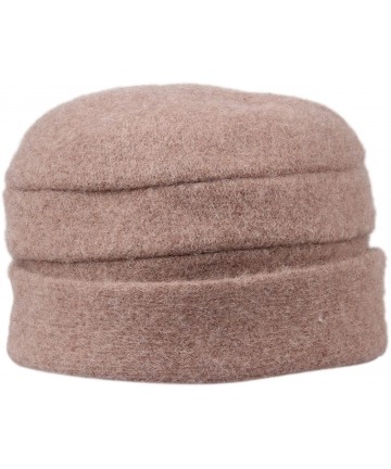 Bucket Hats Women's Wool Warm Bucket Hat Sleeve Head Cap Beanie Hat with Bow - Light Brown - C612M7DIWIB $26.34