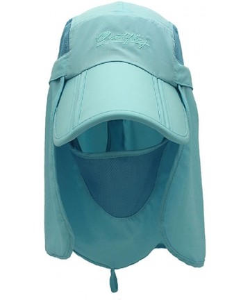 Sun Hats Kids Sun Protection Hat Lightweight Mesh Flap Cap Quick Dry Detachable - Sky Nature - CD18E7Q4U29 $21.71