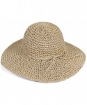 Sun Hats Floppy Foldable Wide Brim Chic Sun Hat Sun Visor Summer Beach Straw Hat for Women Ladies - Beige - C617YH3TEW8 $14.37