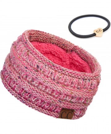 Headbands Stretch Ribbed Ear Warmer Head Band with Ponytail Holder (HW-21) (HW-817) (HW-826) - Ombre Rose - C518AEMG3DX $28.45