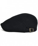 Newsboy Caps Men's Cotton Flat Ivy Gatsby Newsboy Driving Hat Cap - Black - C717YCYYSUG $17.00