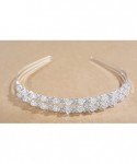Headbands Double Band Rhinestone Communion Tiara Headband Bridal Bridesmaid - Crystal - CA1892DZ4SI $18.17