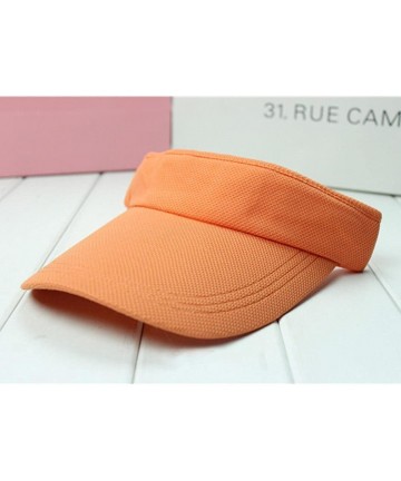 Sun Hats Women's Sun Wide Brim Visor Outdoor Travel Hat - Orange - CF12GG21YWP $11.77