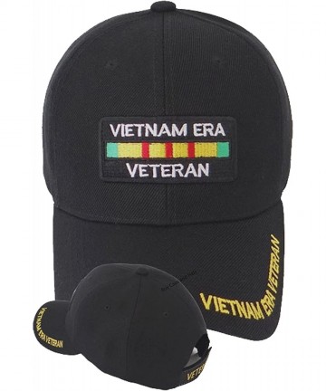 Baseball Caps Vietnam ERA Veteran Cap w/Bumper Sticker Black Hat Army Navy Air Force Marine - C4186CS9ESZ $21.41