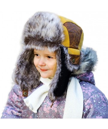 Bomber Hats Ladies Earflap Trapper Hat Faux Fur Hunting Hat Fleece Lined Thick Knitted - 67191a_yellow - CK19405NWTI $30.29