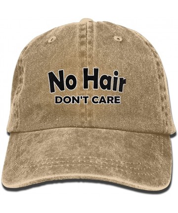 Skullies & Beanies Mens/Womens No Hair Don't Care Funny Denim Hat Trucker Cap Cotton Black - Natural - CU18CSDEUQH $20.49