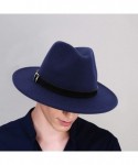 Fedoras Belt Buckle Fedoras Women's Hat Wide Brim Jazz Hats Classic Mens Manhattan Hats - Khaki - C61935KRAQL $12.39
