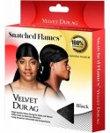 Skullies & Beanies Velvet Du-Rag-Premium Quality-Wave Cap Long Straps - Black - C218CIUA9I5 $22.64