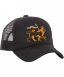 Baseball Caps Rasta Lion of Judah Trucker Hat Black - C718H33EAYZ $15.27