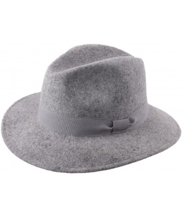 Fedoras Traveller Cavalier Wool Felt Fedora Hat - Gris-chine - CK187INUQA2 $52.92