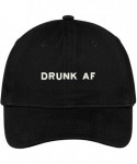 Baseball Caps Drunk AF Embroidered Low Profile Cotton Cap Dad Hat - Black - CW12N8YO1UE $24.49