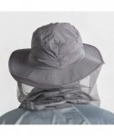 Sun Hats Head Net Hat Safari Hats Sun Protection Water Repellent Bucket Boonie Hats Hidden Outdoor - Darkgrey - CA18RE6U936 $...