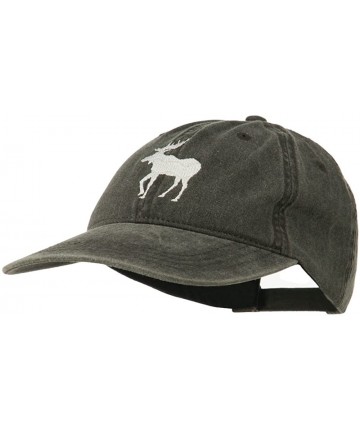 Baseball Caps American Moose Embroidered Washed Cap - Black - CC11QLM5Z6H $34.70
