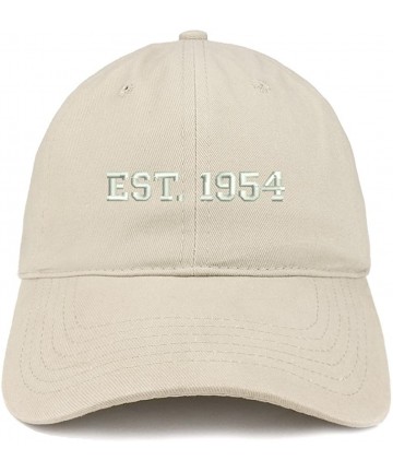 Baseball Caps EST 1954 Embroidered - 66th Birthday Gift Soft Cotton Baseball Cap - Stone - CY183NHY0MA $22.70