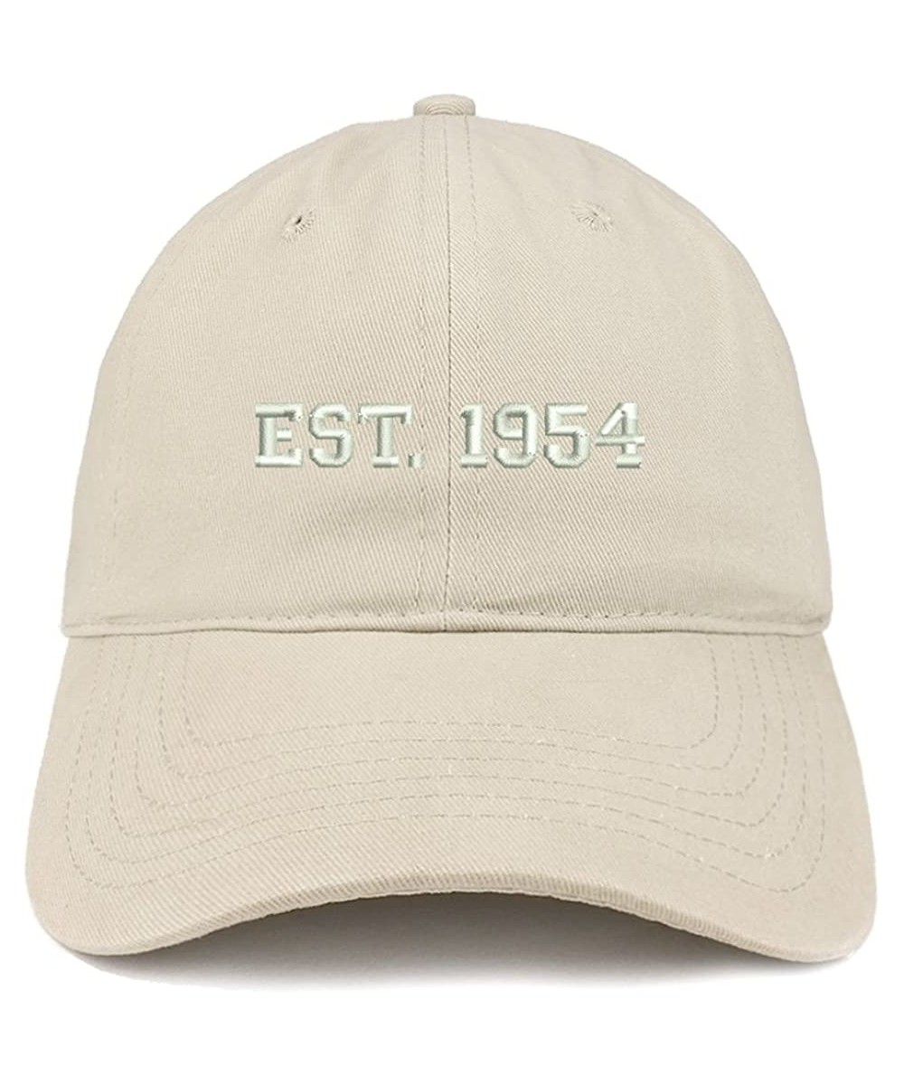 Baseball Caps EST 1954 Embroidered - 66th Birthday Gift Soft Cotton Baseball Cap - Stone - CY183NHY0MA $22.70