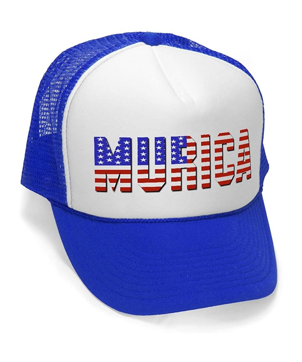 Baseball Caps Murica Fourth of July USA - 4th America Patriot Mesh Trucker Cap Hat Cap- Royal - CO11K0UUE8F $14.32