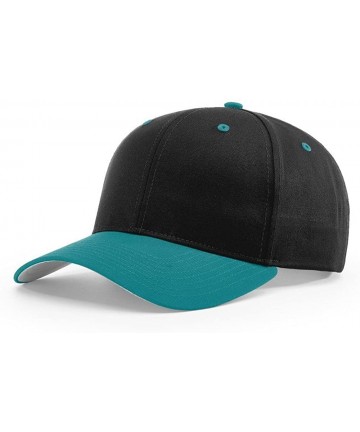 Baseball Caps 212 PRO Twill Snapback Flex Baseball HAT Blank FIT Cap - Black/Blue Teal - CJ186A4L96U $12.92