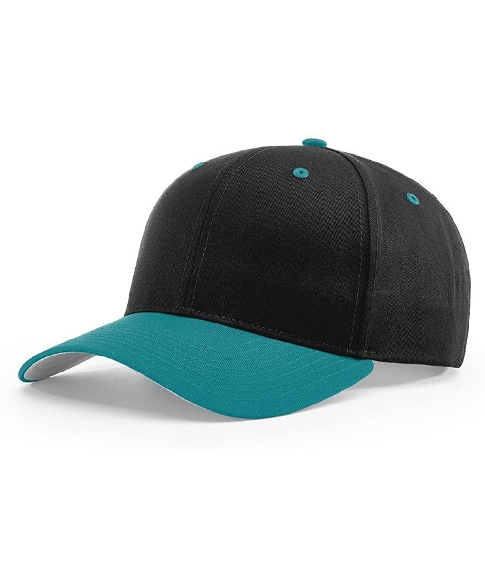 Baseball Caps 212 PRO Twill Snapback Flex Baseball HAT Blank FIT Cap - Black/Blue Teal - CJ186A4L96U $12.92