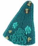 Headbands Women's Crochet Knitted Winter Headband with 3D Faux Pearl Flowers 2 - Green - C71870E75OC $13.50